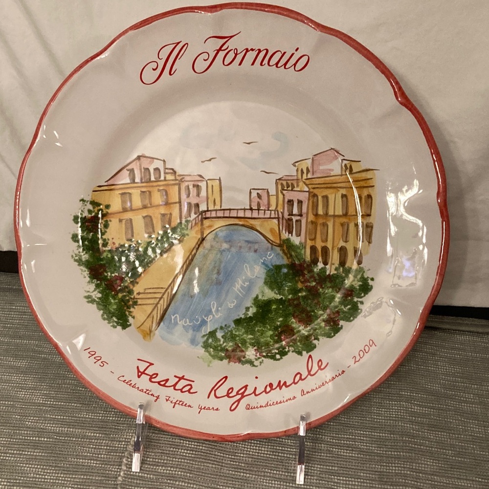 Il Fornaio Festa Regionale Milan Handpainted 2009 Ceramic Plate